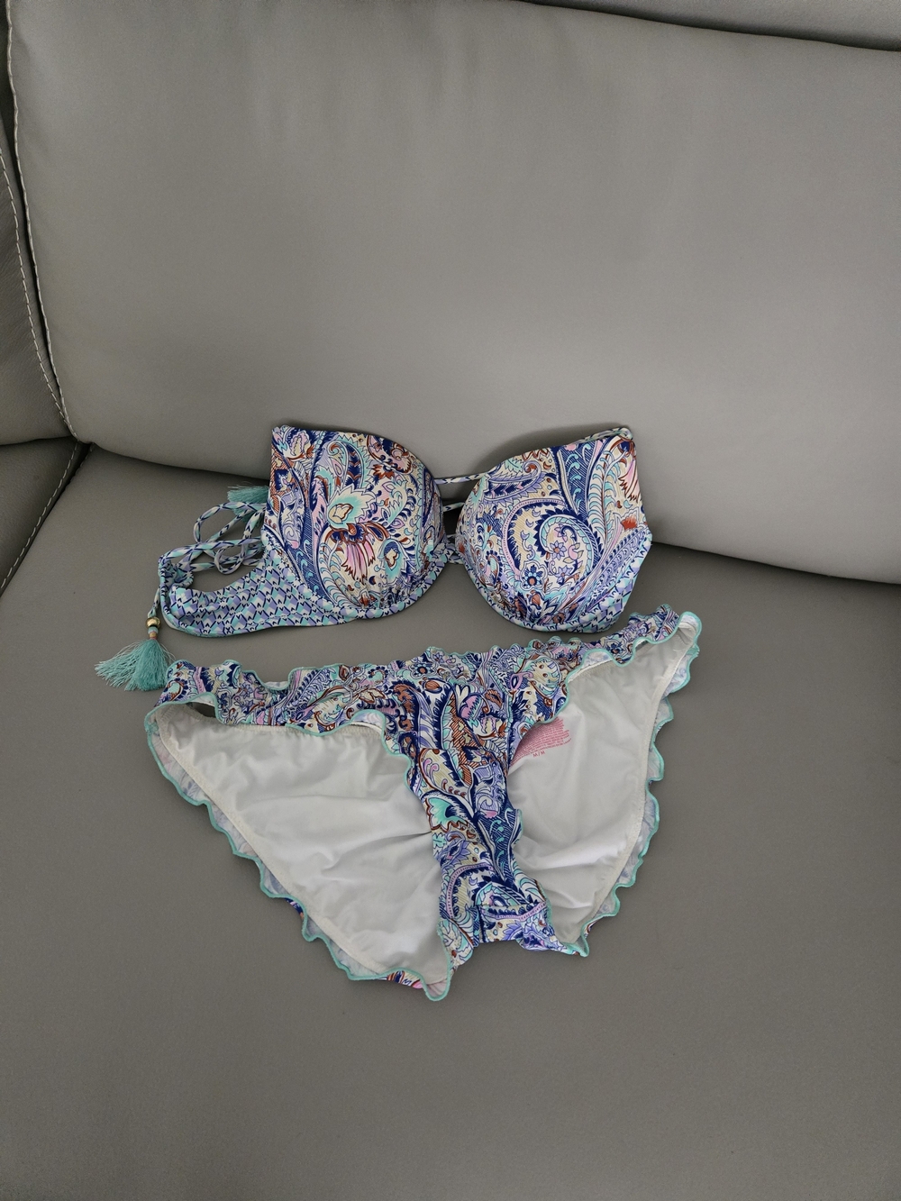 Victoria's Secret Paisley Push-Up Bikini in Blue, Teal & Pink